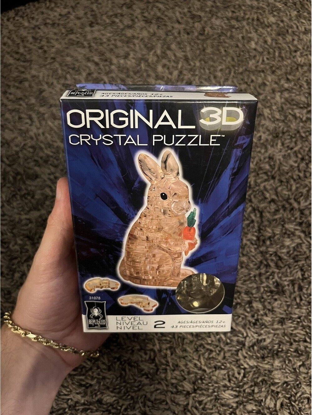 BePuzzled Rabbit Original 3D Crystal Puzzle Easter